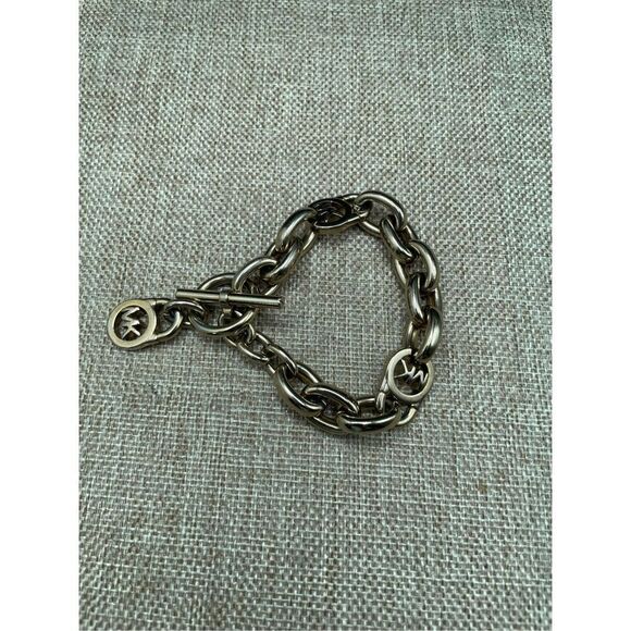 Michael Kors Gold-Tone Chunky Link Logo Bracelet  Unisex - Picture 2 of 7